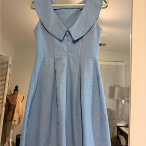 Elegant Blue Sleeveless Dress
